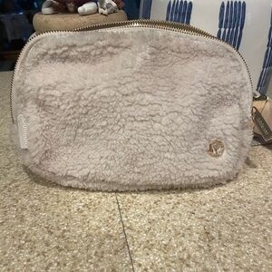 Lululemon Athletica Cream Cosmetic Bag Plush Texture
